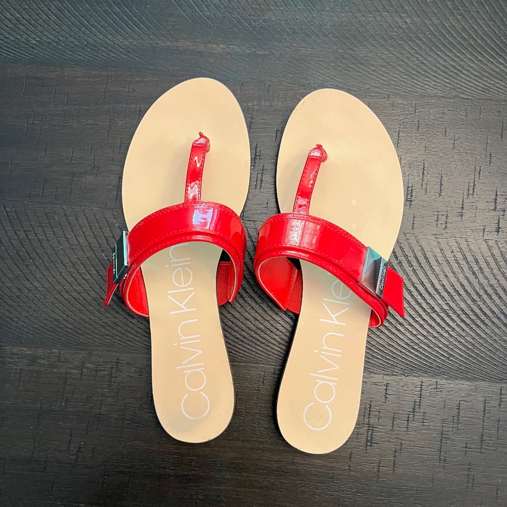 Calvin Klein red sandals